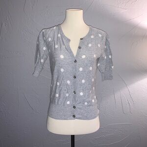 AE grey polka dot button up cardigan sweater